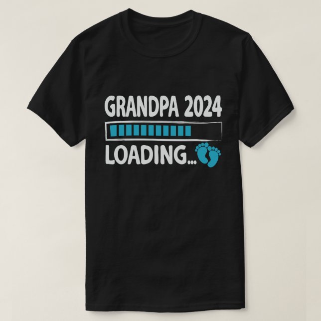 Grandpa 2024 Loading New Grandfather to be T Shirt (Design framsida)