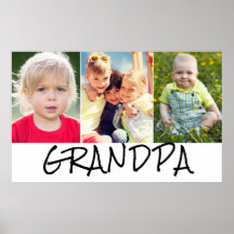 Grandpa 3 Photo Collage Typography