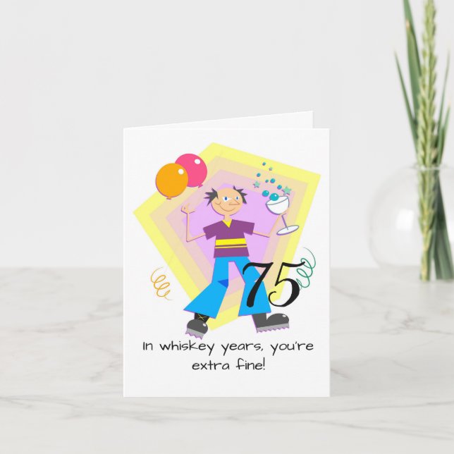 Grandpa 75:e, födelsedag önskemål kort (Framsida)