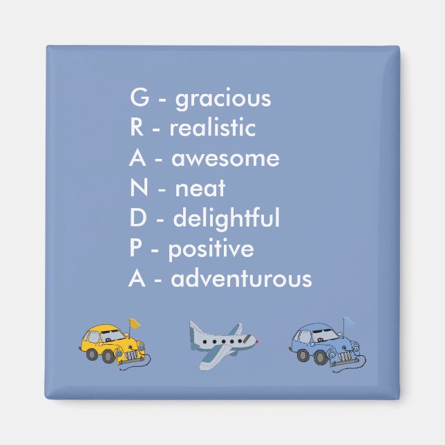 Grandpa Acrostic Magnet (Framsidan)