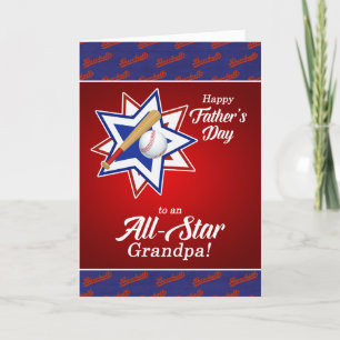 Grandpa All Star Baseball Theme Fars dag Helgkort