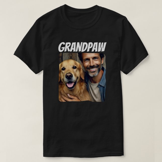 Grandpa Anpassningsbar Photo Grandpaw Hund Modern T Shirt (Design framsida)
