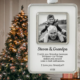 Grandpa Anpassningsbar Photo Keepsaké Gift Framed Julgransprydnad