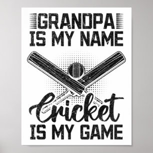 Grandpa är mitt namn Cricket är mitt spel - Cricke Poster