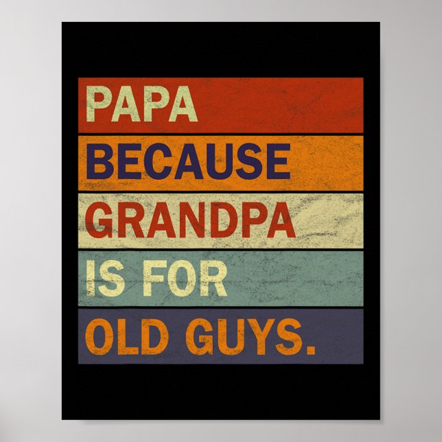 Grandpa Art För manar Grandfather Pappa Parent Far Poster (Framsidan)