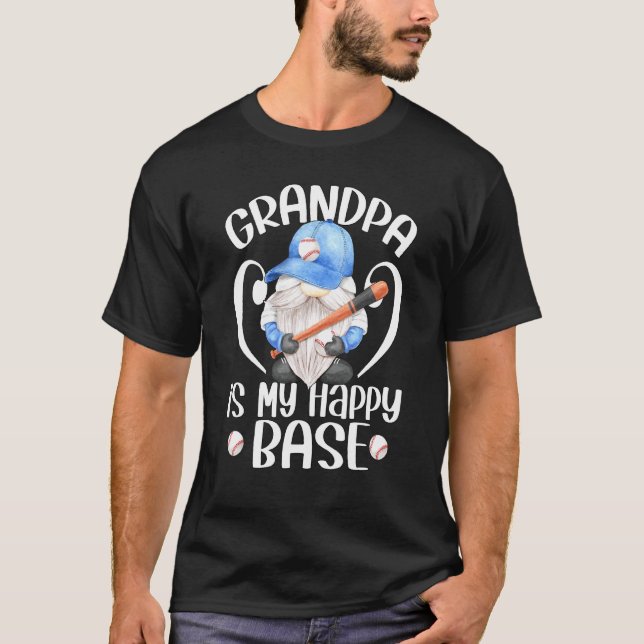 Grandpa Baseball Gnome för Fars dag och Best Ba T Shirt (Framsida)