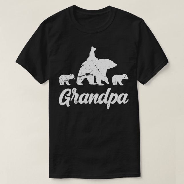 Grandpa Bear Funny Fars dag Dada Grandfather Pu T Shirt (Design framsida)