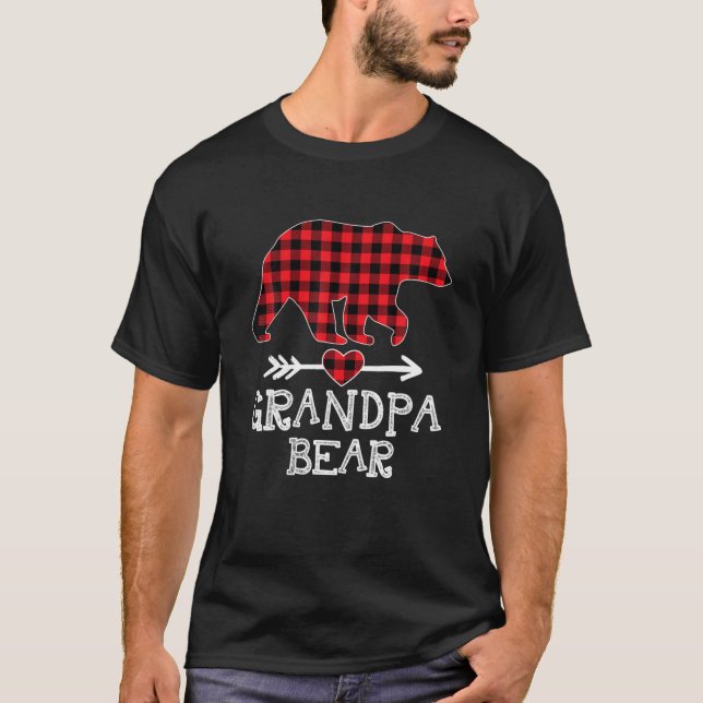Grandpa Bear jul jul Pajama Red Play Buffalo Fa T Shirt (Framsida)