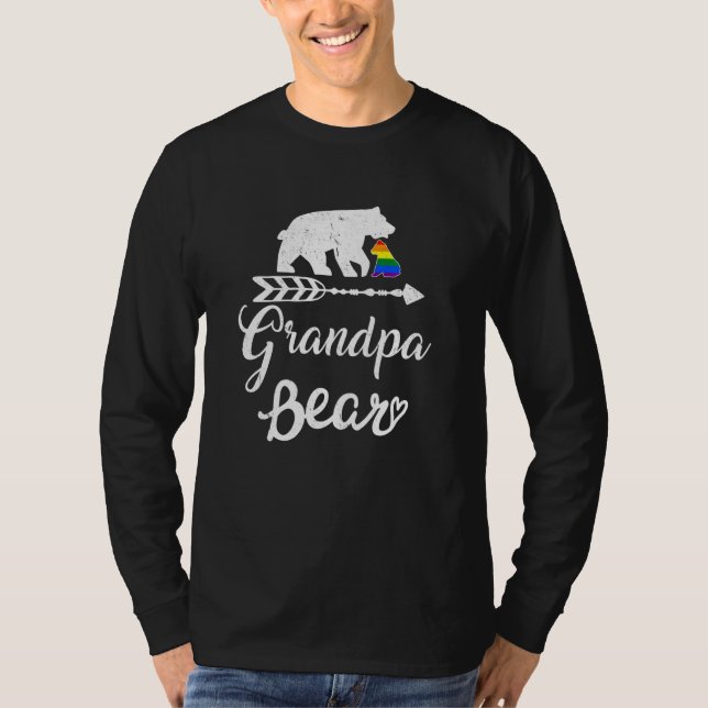 Grandpa Bear Lgbt Lgbtq Rainbow Pride Gay Lesbisk T Shirt (Framsida)