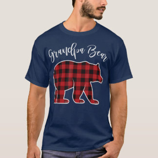 Grandpa Bear Pajama Red Buffalo Julafton Funny Fam T Shirt