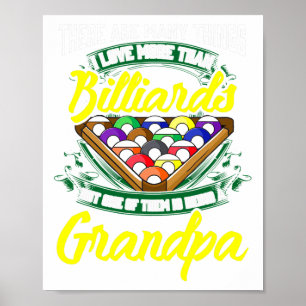 Grandpa Billiards Bassäng Game Player Ll Stick Pap Poster