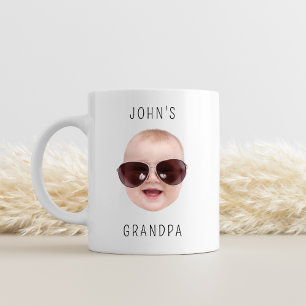 Grandpa Birthday, Baby Ansikte Dady Gift, Anpassni Kaffemugg