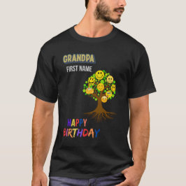 Grandpa Birthday Family Träd Grand Far Anpassnings T Shirt