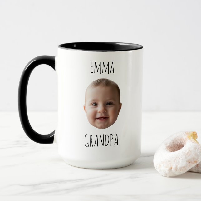 Grandpa Birthday Gift – Custom Baby Face Mug Mugg (Med munk)