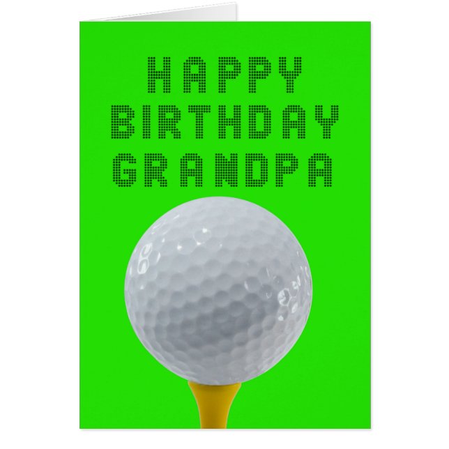 Grandpa Birthday Golf Hälsningskort (Framsidan)