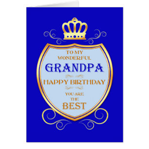 Grandpa Birthday med Shield Hälsningskort