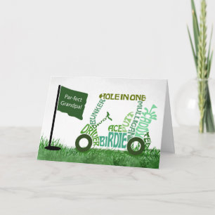 Grandpa Birthday Par-Fect Golf Cart i Ord Kort