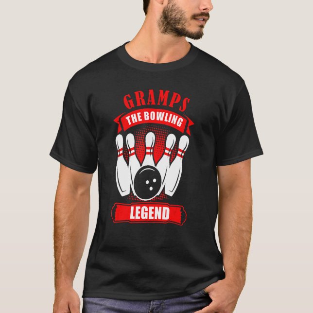 Grandpa Bowler Ten Pin GRAMPS Legend Bowling T Shirt (Framsida)