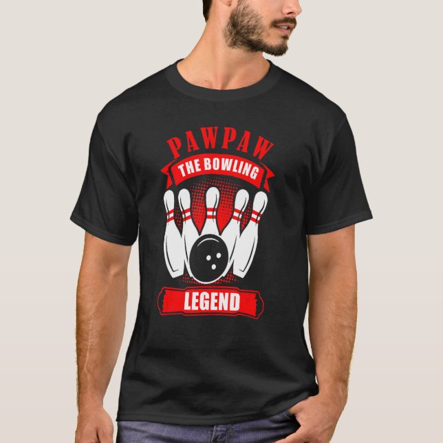 Grandpa Bowler Ten Pin PAWPAW Legend Bowling T Shirt (Framsida)