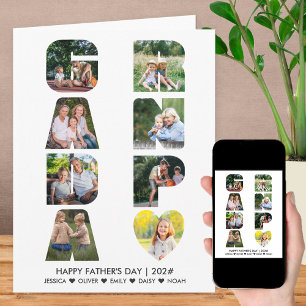 GRANDPA Brev Cutout Photo Collage Kort