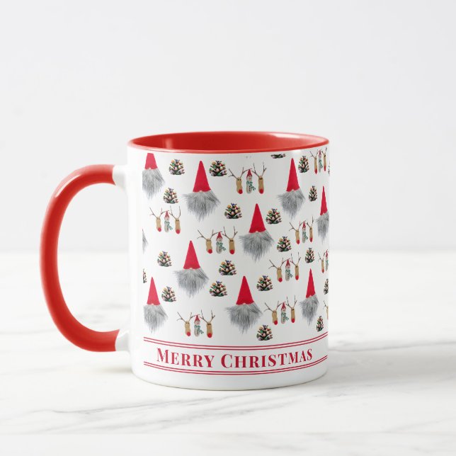 Grandpa Christmas Gift – Gnome & Reindeer Mugg (Vänster)