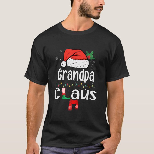 Grandpa Claus jul-familjen Pajama Matching Xma T Shirt (Framsida)
