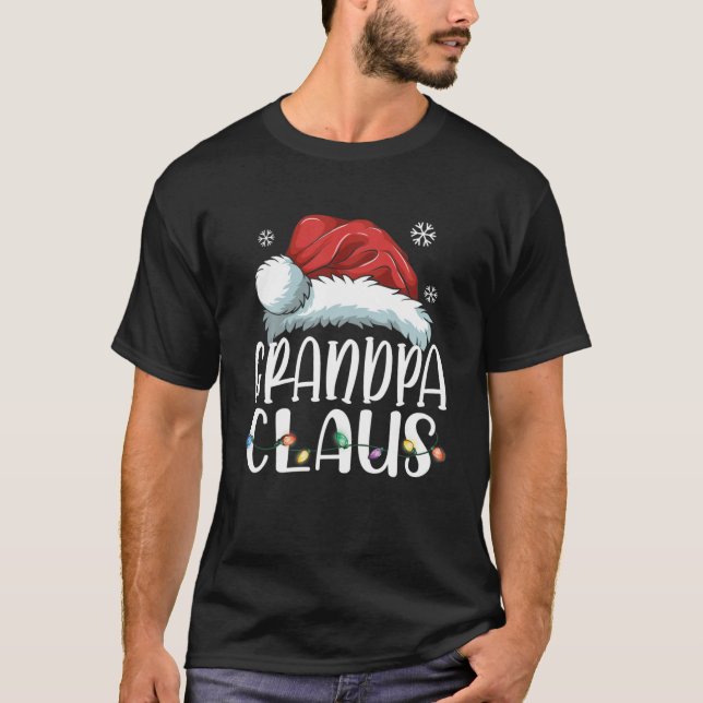Grandpa Claus jul-familjen Pajama Matching Xma T Shirt (Framsida)