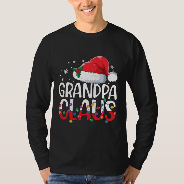 Grandpa Claus jul Pajamas Matching Family T Shirt (Framsida)
