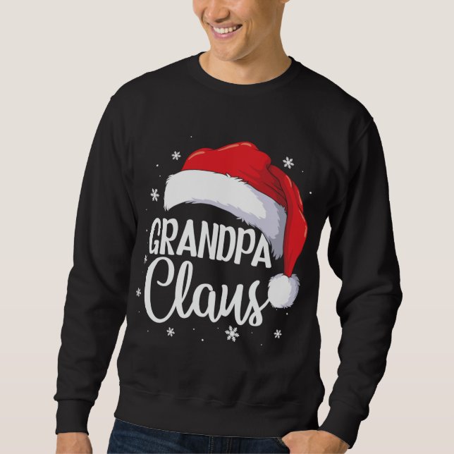 Grandpa Claus-julfamiljen Matching Pajama San Lång Ärmad Tröja (Framsida)