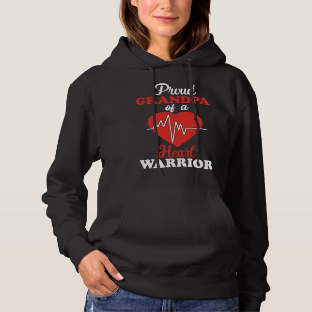 Grandpa Congenital Heart Defect Warrior CHD Awaren T Shirt (Framsida)