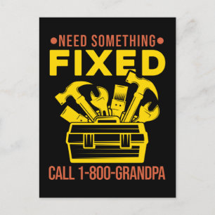 Grandpa Crateur Mechanic Humor Handyman Vykort