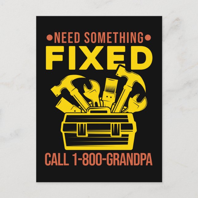 Grandpa Crateur Mechanic Humor Handyman Vykort (Framsida)