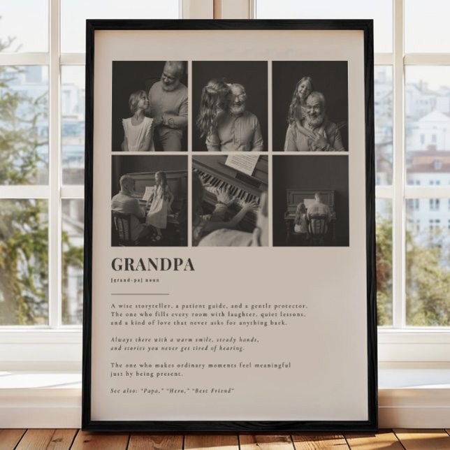 Grandpa Definition Custom 6 Photo Collage Poster (Skapare uppladdad)