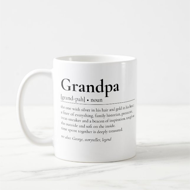 Grandpa Definition Modern Grandfather Grandad Kaffemugg (Vänster)