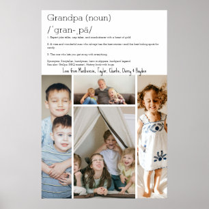 Grandpa Definition Personlig 4 fotokollage Poster