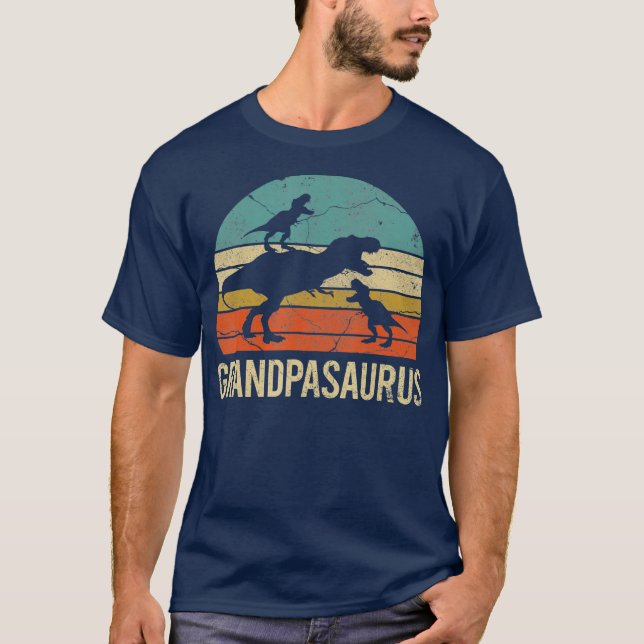 Grandpa Dinosaur Pappa Gift Funny Grandpasaurus 2 T Shirt (Framsida)