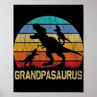 Grandpa Dinosaur T Rex Grandpasaurus 2-barn Poster