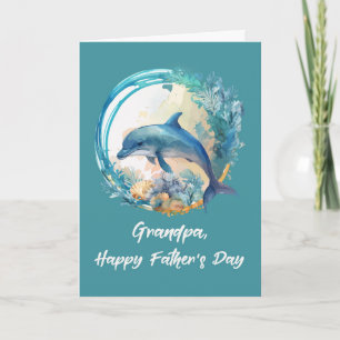 Grandpa Dolphin Fars dag Ocean Vågar of Life Kort