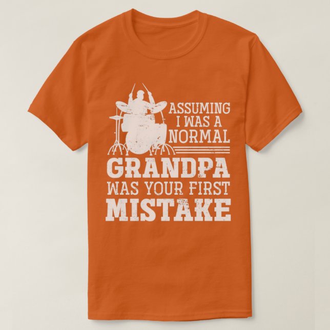 Grandpa Drummer Gift Musician Drums T Shirt (Design framsida)