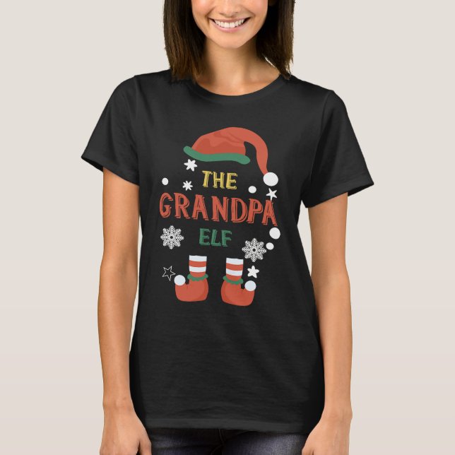 Grandpa Elf Christmas Gnome Family Costume T Shirt (Framsida)