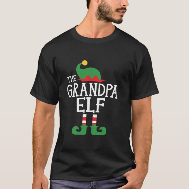 Grandpa Elf-familjens julmatchning överst T Shirt (Framsida)