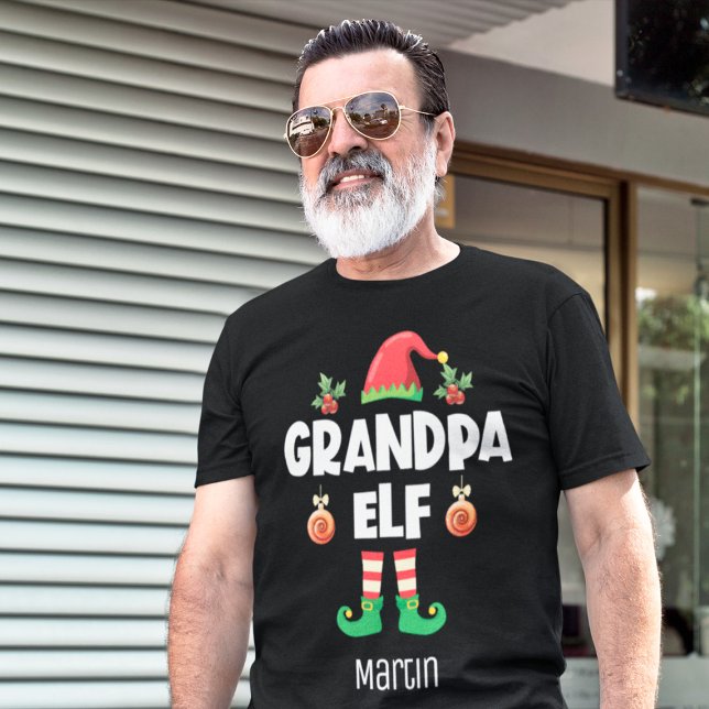 Grandpa elf-familjens matchande christmas-utrustni t shirt (Skapare uppladdad)