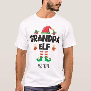 Grandpa elf-familjens matchande christmas-utrustni t shirt