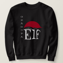 Grandpa Elf Helgdag jul Cat Black White Lång Ärmad Tröja