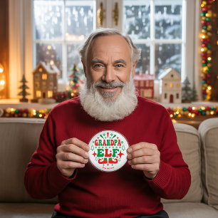 Grandpa Elf jul Festive Helgdag Knapp