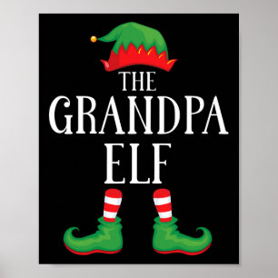 Grandpa Elf Matching Group Julafton Funny Family C Poster