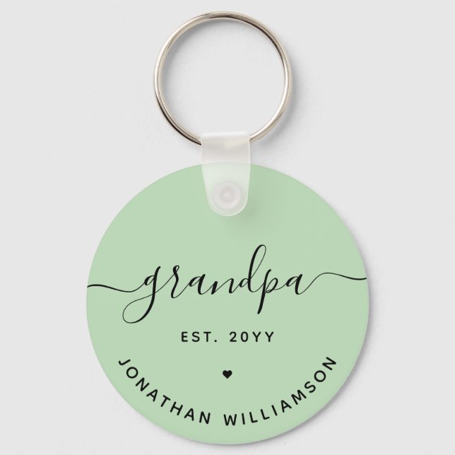 Grandpa Est Anpassningsbar New Grandpa Gifts Nyckelring (Framsida)