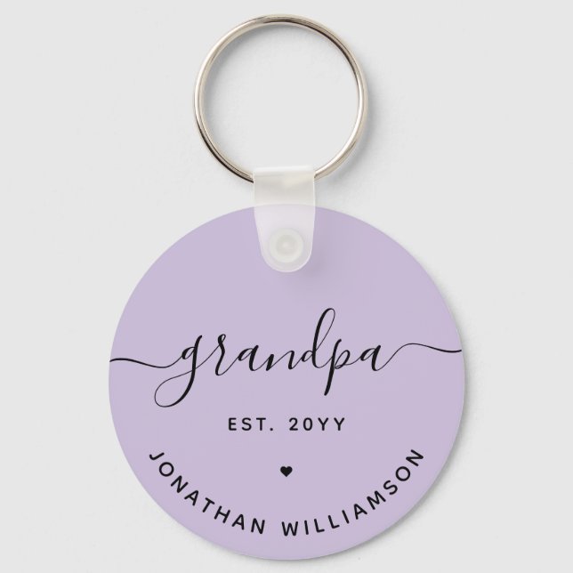 Grandpa Est Anpassningsbar New Grandpa Gifts Nyckelring (Framsida)