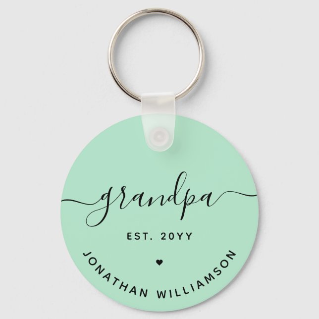 Grandpa Est Anpassningsbar New Grandpa Gifts Nyckelring (Framsida)