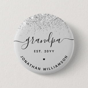 Grandpa Est Glitter Confetti Anpassningsbar Grandp Knapp